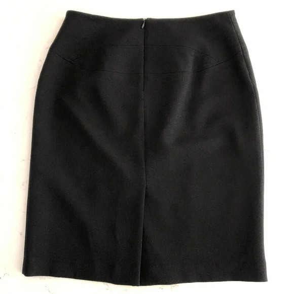 Louben Vintage Classic Lined Pencil Midi Skirt 100% Polyester Black Sz 8 - Picture 10 of 11